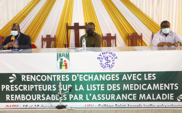 Assurance Maladie : INAM et SYNPHOT échangent avec les prescripteurs du grand Lomé sur la liste des médicaments remboursables.